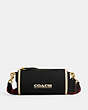 COACH®,ORION BARREL BAG,Polished Pebble Leather,Medium,Brass/Black,Front View