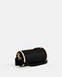 COACH®,ORION BARREL BAG,Polished Pebble Leather,Medium,Brass/Black,Angle View