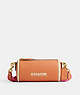 COACH®,ORION BARREL BAG,Polished Pebble Leather,Medium,Brass/Faded Orange,Front View