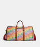 COACH®,GOTHAM DUFFLE BAG IN RAINBOW SIGNATURE CANVAS,Signature Coated Canvas,X-Large,Burnished Amber Multicolor,Front View