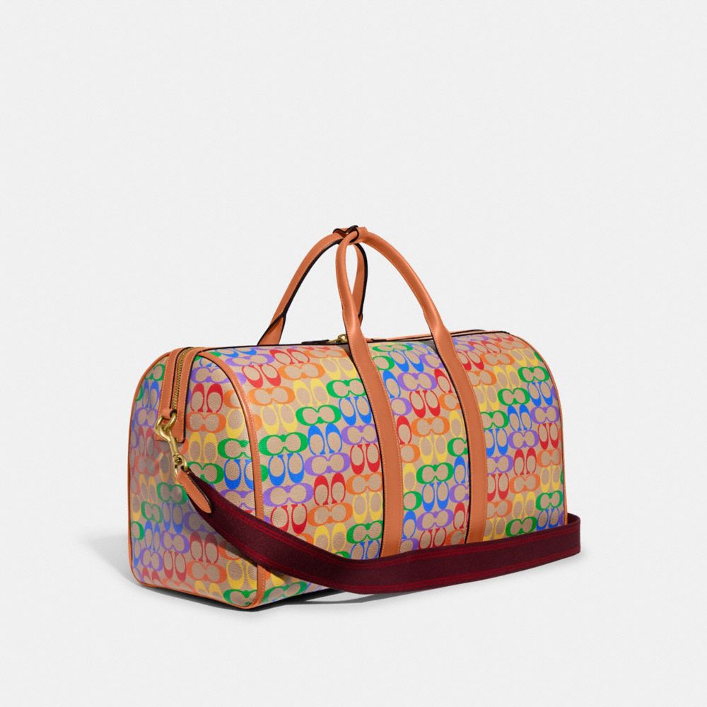 COACH Gotham Duffle In Rainbow Signature Canvas for Men