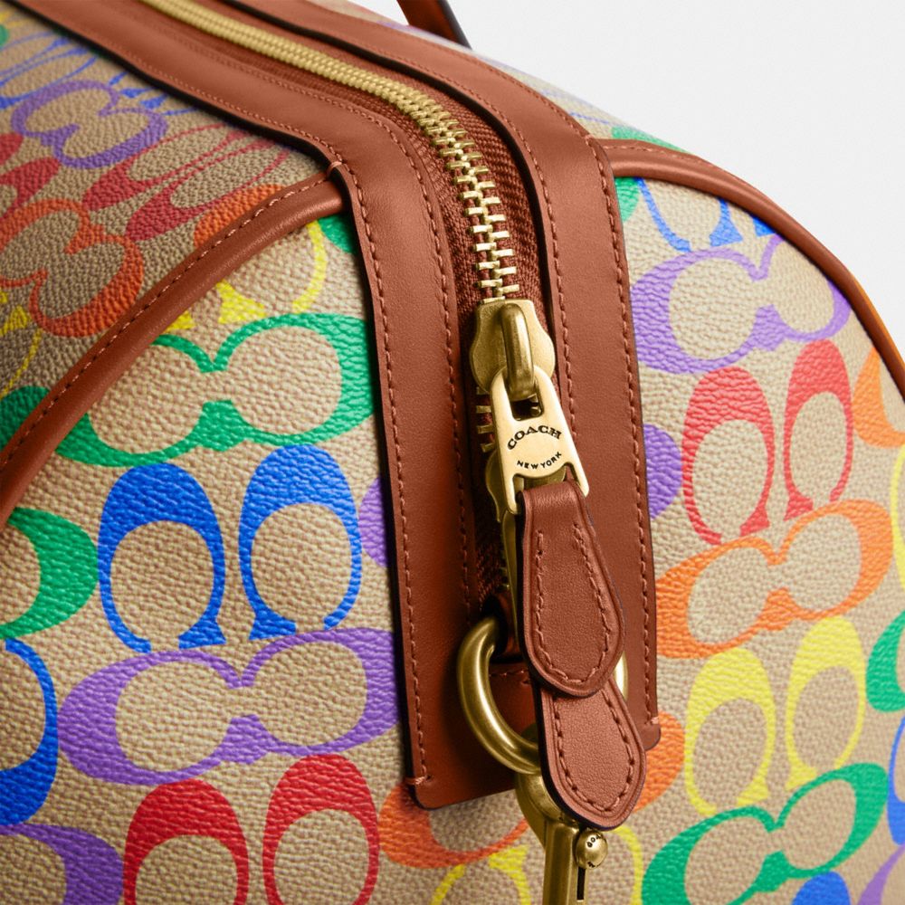 Coach, Bags, Coach Pennie Backpack 22 In Rainbow Signature Canvas