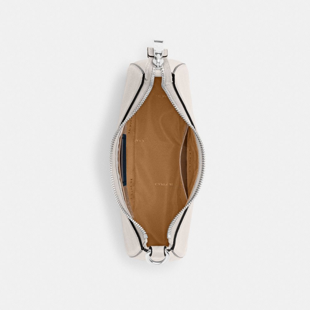 COACH®,Hobo Crossbody Bag,Canvas,Leather,Crossbody,Stripe,Scratch Resistant,Casual,White,Inside View,Top View