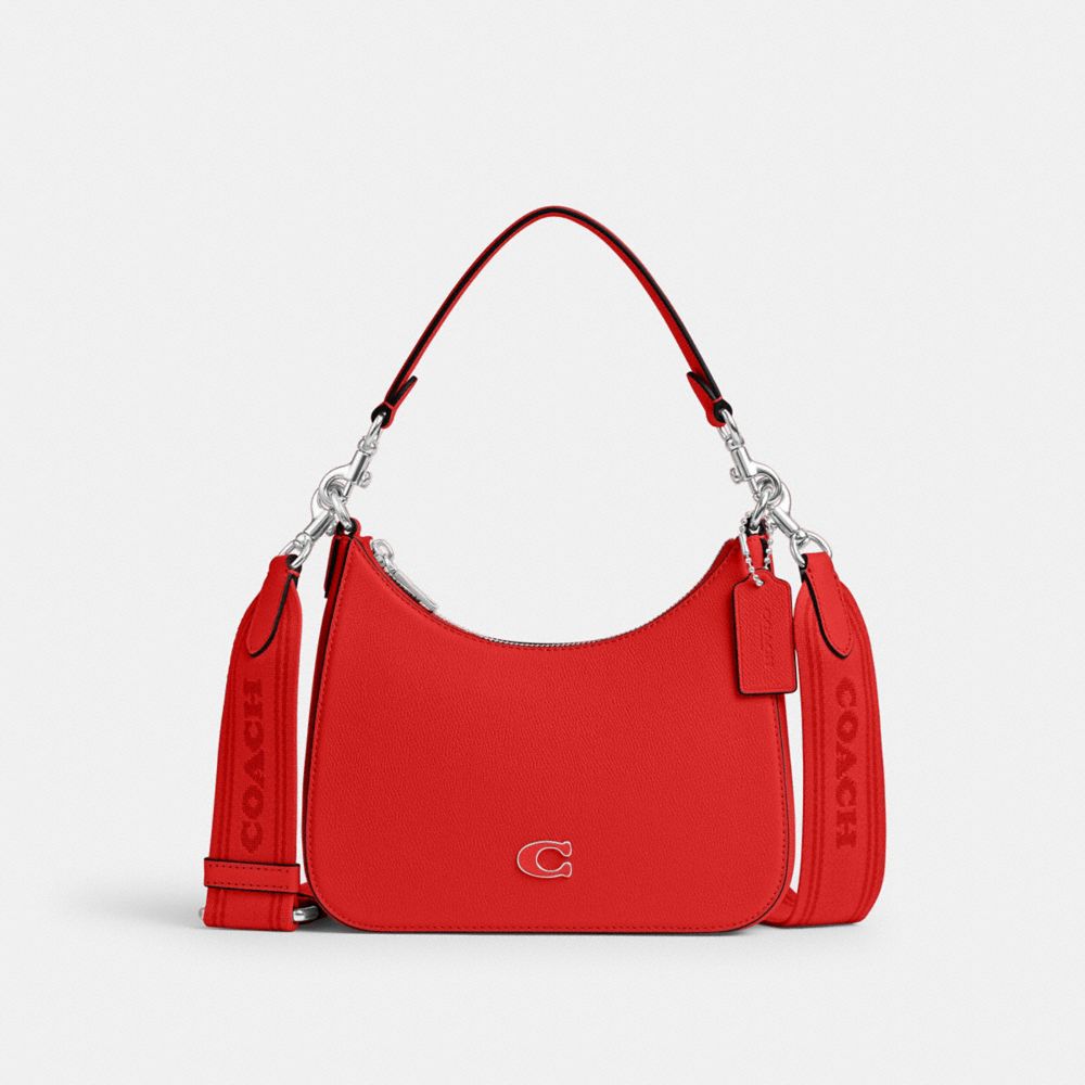 Shop Coach Hobo Umhängetasche Mit Signature-canvas In Red