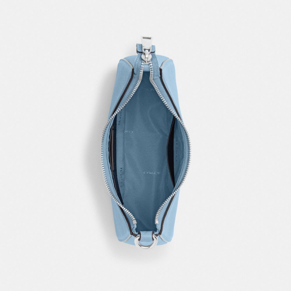 COACH®,Hobo Crossbody Bag,Canvas,Leather,Crossbody,Stripe,Scratch Resistant,Casual,Blue,Inside View,Top View