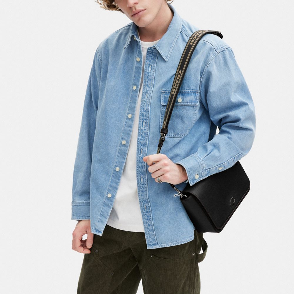COACH®,Messenger Bag With Signature Canvas Interior,,Detail View