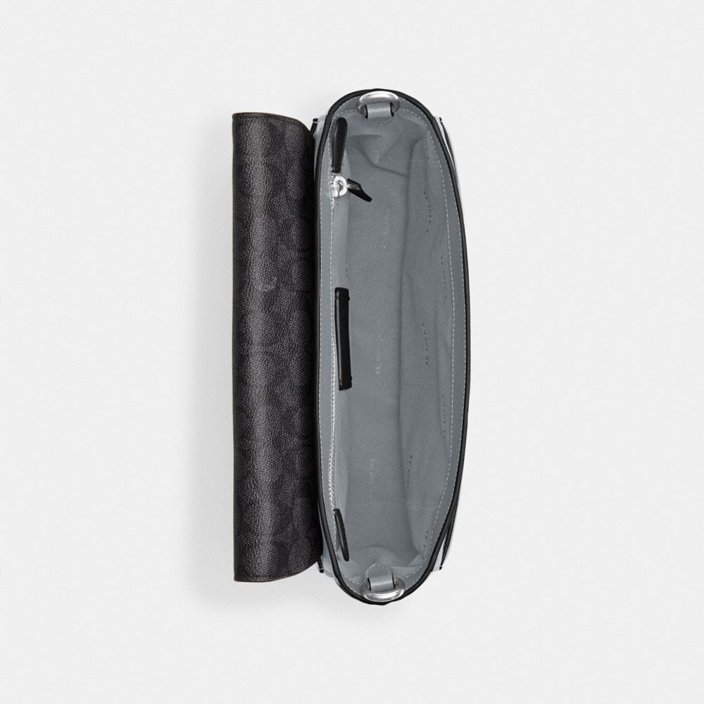 COACH®,メッセンジャー バッグ・シグネチャー キャンバス インテリア,メッセンジャー&ボディバッグ,ｸﾞﾚｰ ﾌﾞﾙｰ