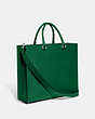 COACH®,TOTE BAG 40 WITH SIGNATURE CANVAS,Crossgrain Leather,X-Large,Green,Angle View