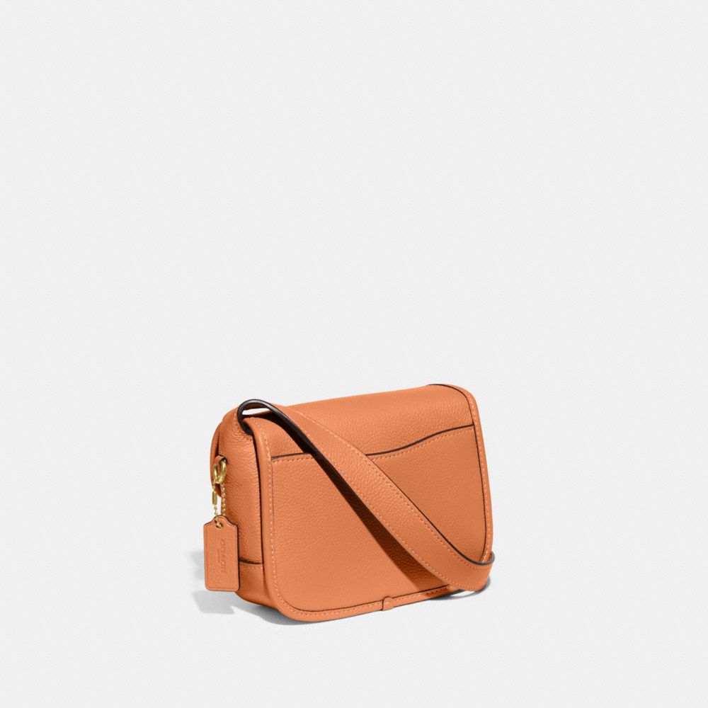 COACH®,Tabby Messenger 19,Calfskin Leather,Leather,Crossbody,Logo,Adjustable,Brass,Casual,Brown,Angle View