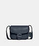 COACH®,TABBY MESSENGER 19,Polished Pebble Leather,Mini,Silver/Denim,Front View