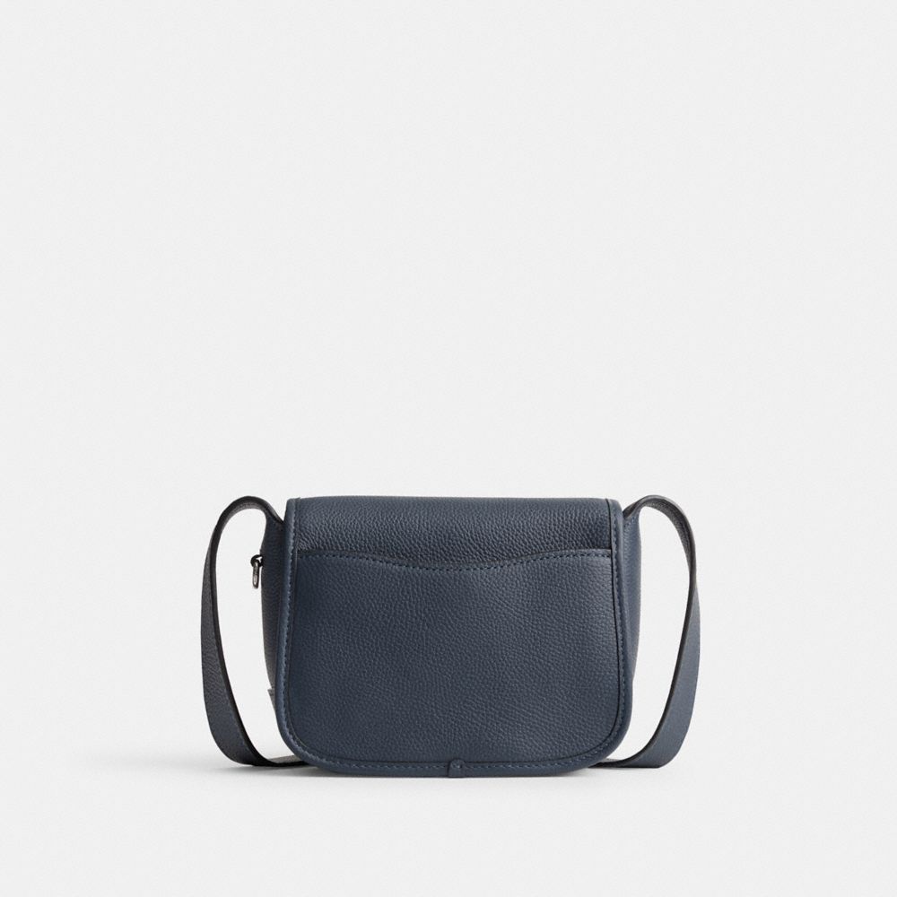 COACH®,Tabby Messenger 19,Calfskin Leather,Leather,Crossbody,Logo,Adjustable,Brass,Casual,,Back View