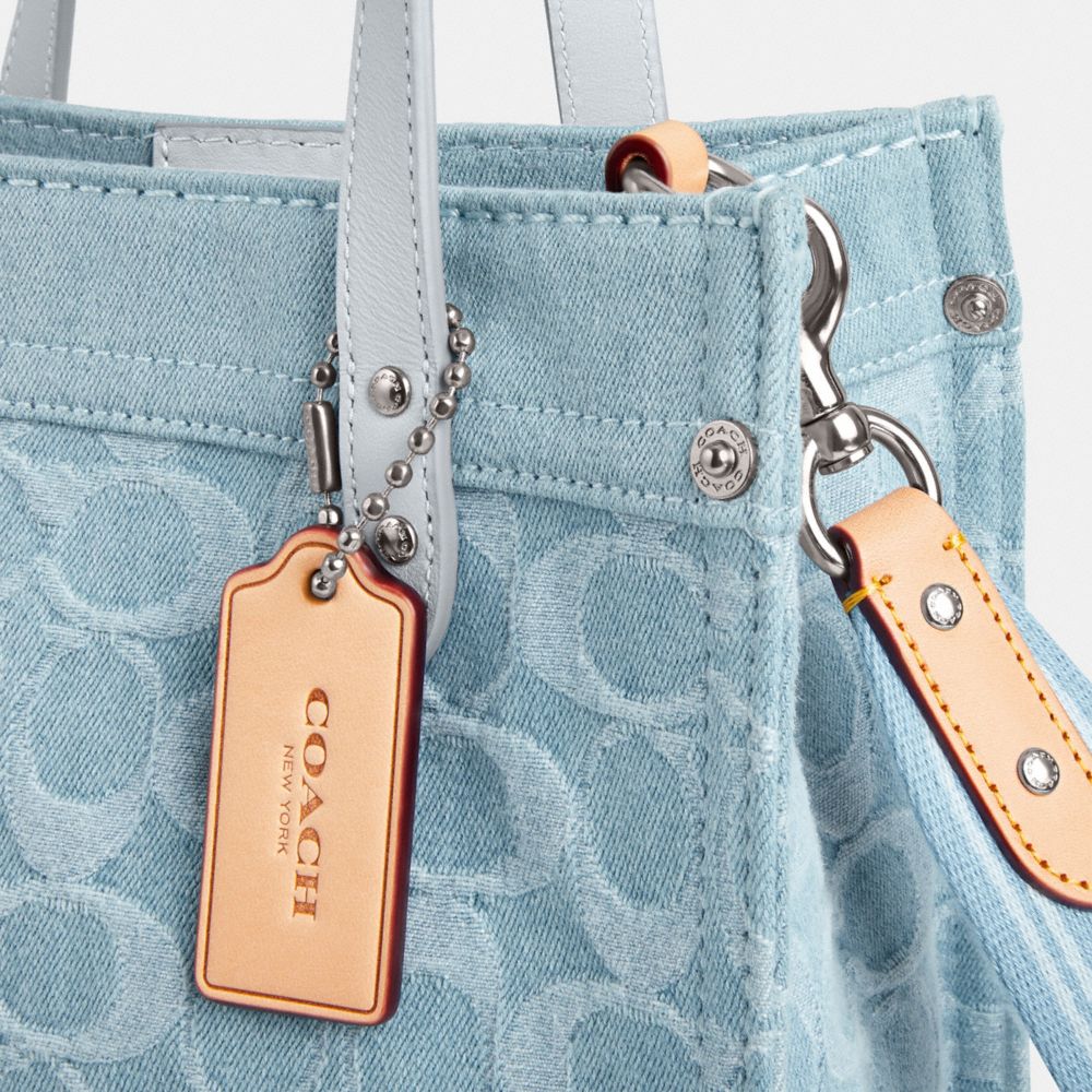 COACH®,Field Tote 22 In Signature Denim,,Closer View