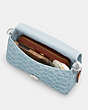 COACH®,SOFT TABBY SHOULDER BAG IN SIGNATURE DENIM,Denim,Medium,Silver/Pale Blue,Inside View, Top View