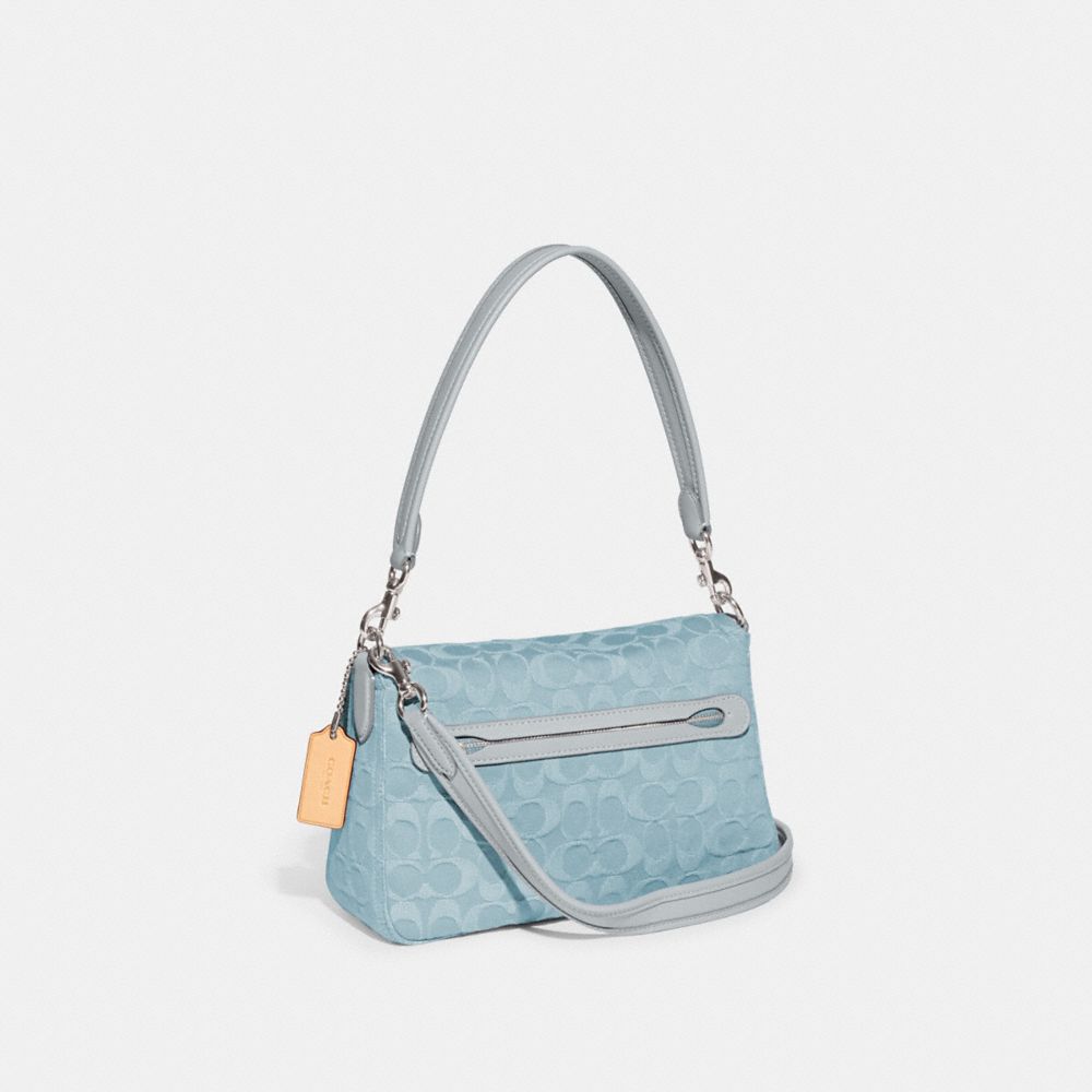 COACH®,Soft Tabby Shoulder Bag In Signature Denim,,Angle View