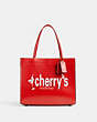 COACH®,CASHIN CARRY BAG 22 WITH FIRE ISLAND GRAPHICS,Glovetanned Leather,Medium,Cherrys,Front View