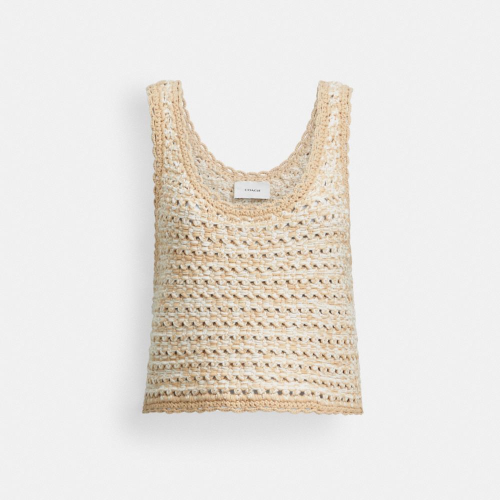 COACH®,NEUTRAL KNIT TANK,Neutral,Front View