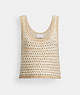 COACH®,NEUTRAL KNIT TANK,Cotton/Polyester,Neutral,Front View