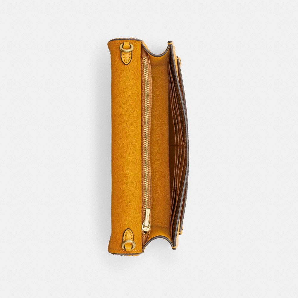 COACH®,POCHETTE TABBY À CHAÎNE AVEC ÉLÉMENT TRESSÉ,Cuir galet poli,Laiton/Bouton d’or,Inside View,Top View