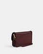 COACH®,TABBY CHAIN CLUTCH WITH BRAID,Polished Pebble Leather,Mini,Brass/Wine,Angle View