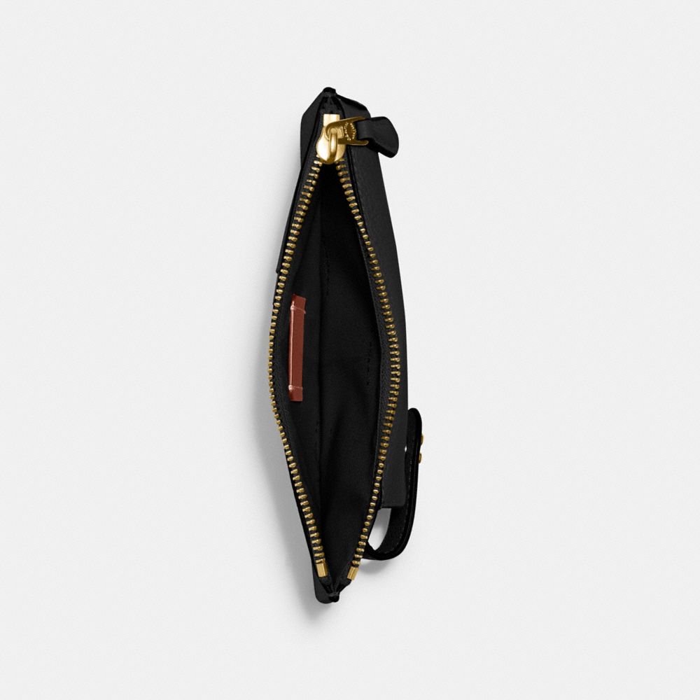 COACH®,Essential Phone Wallet,Leather,Clutch,Metal,Logo,Casual,Black,Inside View,Top View