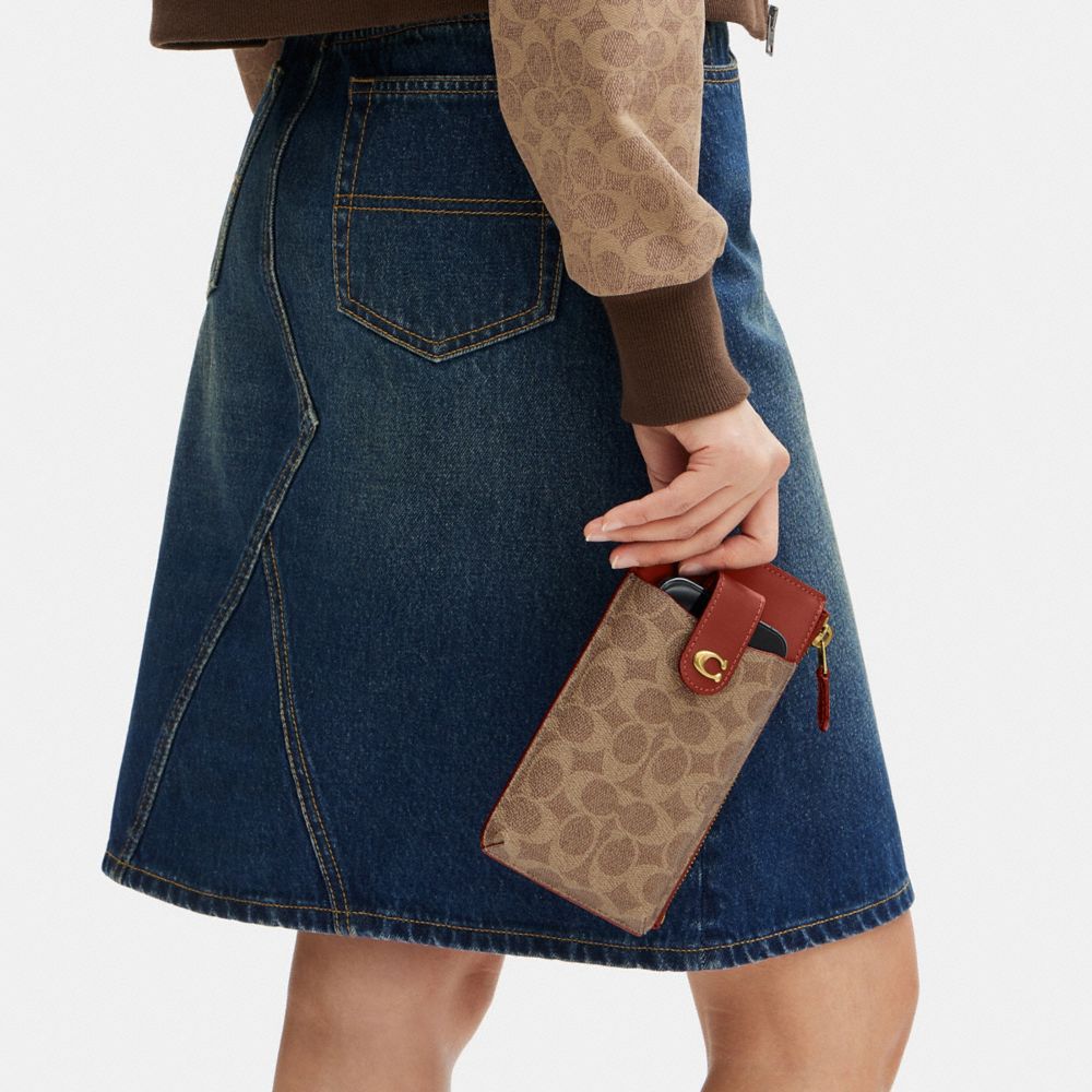 COACH®,Essential Phone Wallet In Signature Canvas,,Detail View