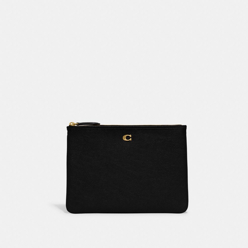 COACH®,ESSENTIAL POUCH 28,Brass/Black,Front View image number 0
