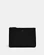 COACH®,ESSENTIAL POUCH 28,Polished Pebble Leather,Pewter/Black,Front View
