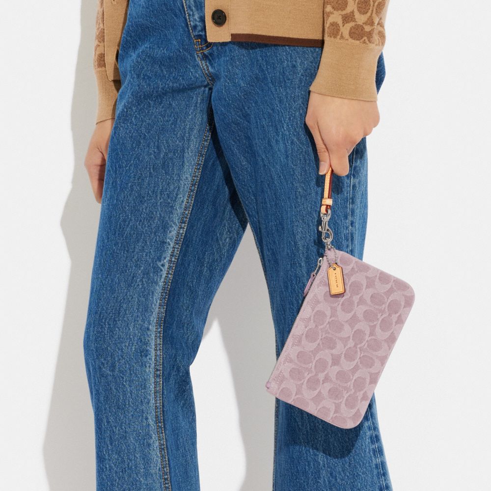 COACH®  Small Wristlet In Signature Denim