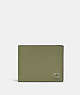 COACH®,3-IN-1 WALLET WITH SIGNATURE CANVAS INTERIOR,Crossgrain Leather,Mini,Moss,Front View
