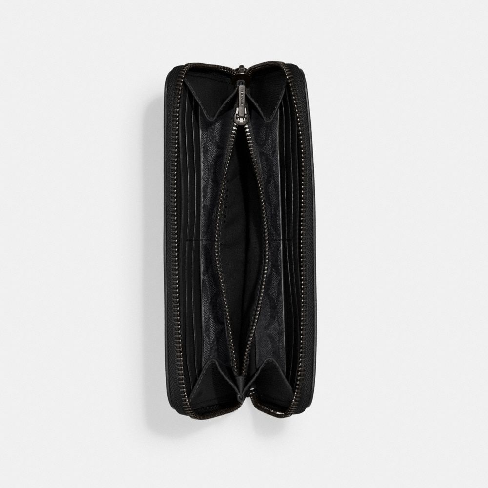 Coach Accordion Wallet With Signature Canvas Interior In Black