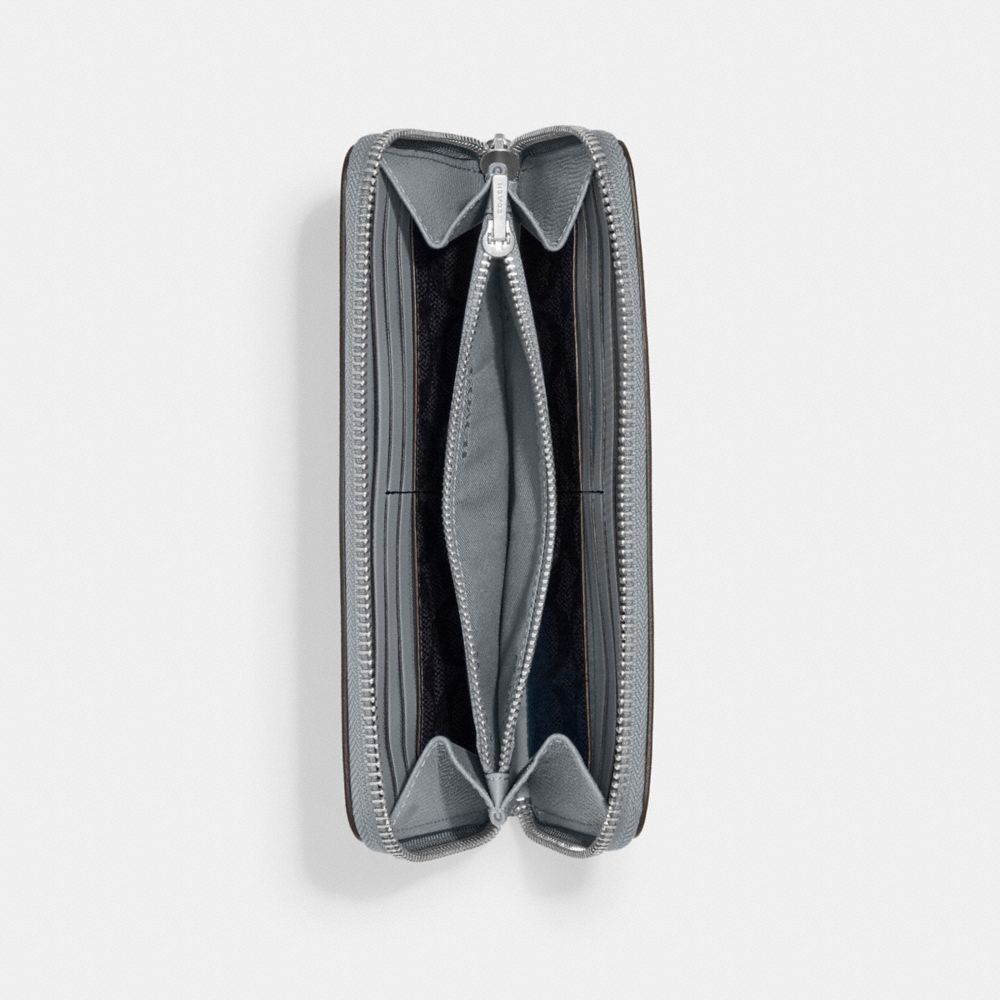 COACH®,アコーディオン ウォレット・シグネチャー キャンバス インテリア,長財布,ｸﾞﾚｰ ﾌﾞﾙｰ