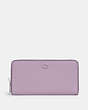 COACH®,ACCORDION WALLET WITH SIGNATURE CANVAS INTERIOR,Crossgrain Leather,Mini,Soft Purple,Front View