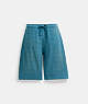 COACH®,SUN FADED SHORTS,Cotton/Polyester,Light Blue,Front View