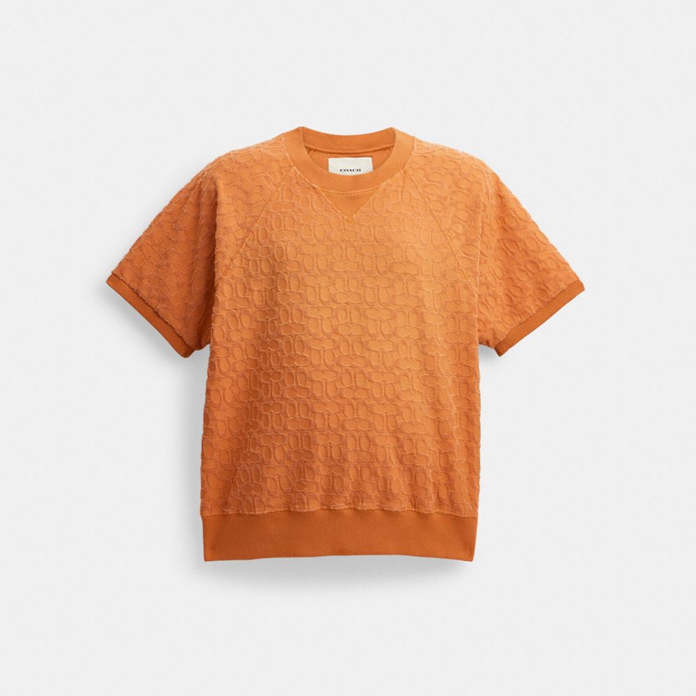 COACH®,SUN FADED SIGNATURE SWEATSHIRT,Sun Orange,Front View