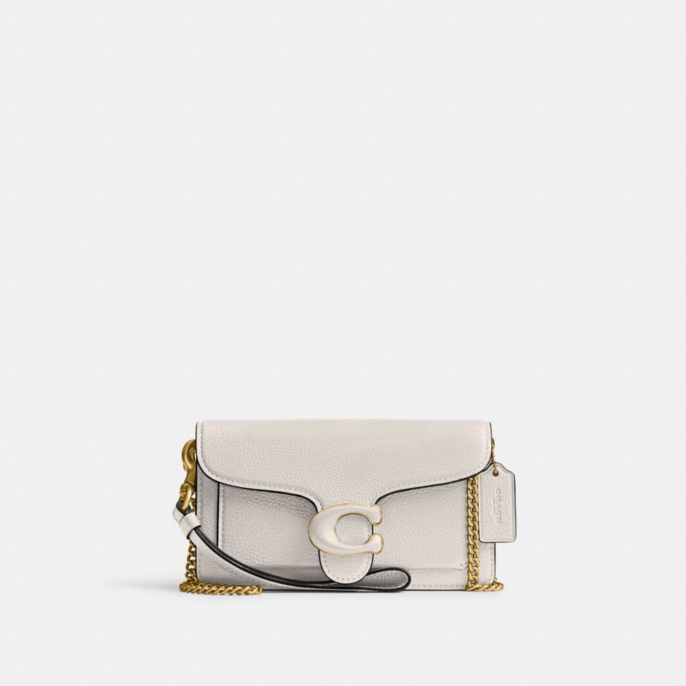 COACH®,TABBY CROSSBODY WRISTLET,Refined Pebble Leather,Mini,Brass/Chalk,Front View