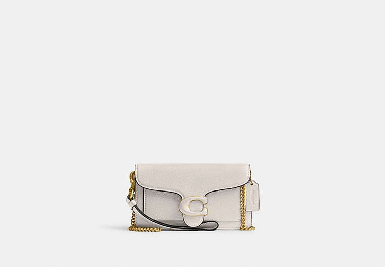 COACH®,TABBY CROSSBODY WRISTLET,Polished Pebble Leather,Brass/Chalk,Front View image number 0