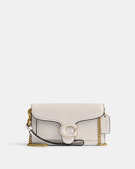 COACH®,TABBY CROSSBODY WRISTLET,Polished Pebble Leather,Brass/Chalk,Front View