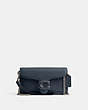 COACH®,TABBY CROSSBODY WRISTLET,Polished Pebble Leather,Silver/Denim,Front View