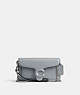 COACH®,TABBY CROSSBODY WRISTLET,Polished Pebble Leather,Silver/Grey Blue,Front View