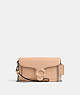 COACH®,TABBY CROSSBODY WRISTLET,Polished Pebble Leather,Mini,Silver/Buff,Front View