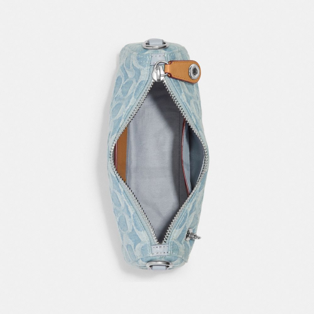 COACH®,Swinger Bag 20 In Signature Denim,,Inside View,Top View