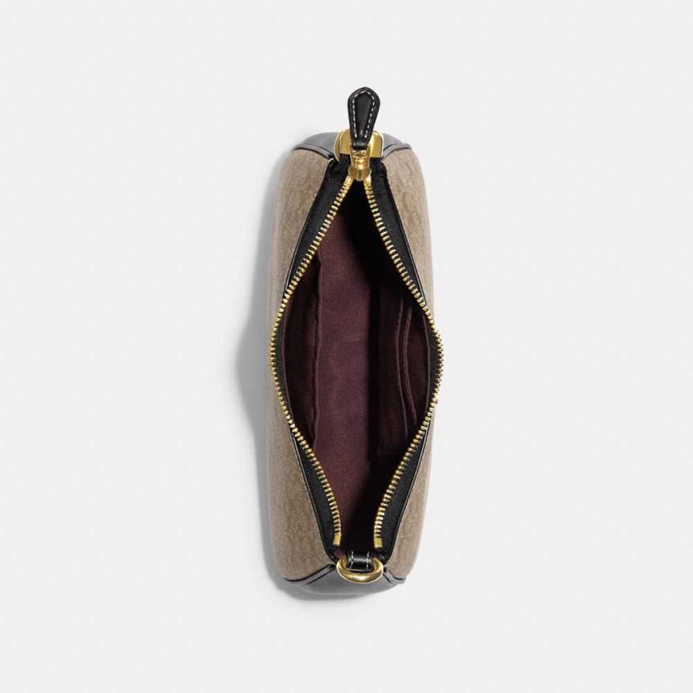 COACH®,TERI SHOULDER BAG IN SIGNATURE CANVAS,Signature Canvas,Medium,Gold/Khaki/Black,Inside View,Top View