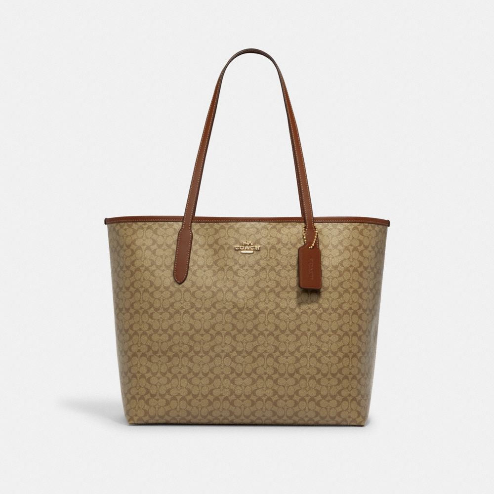 COACH Outlet City Tote Bag In Micro Signature Canvas