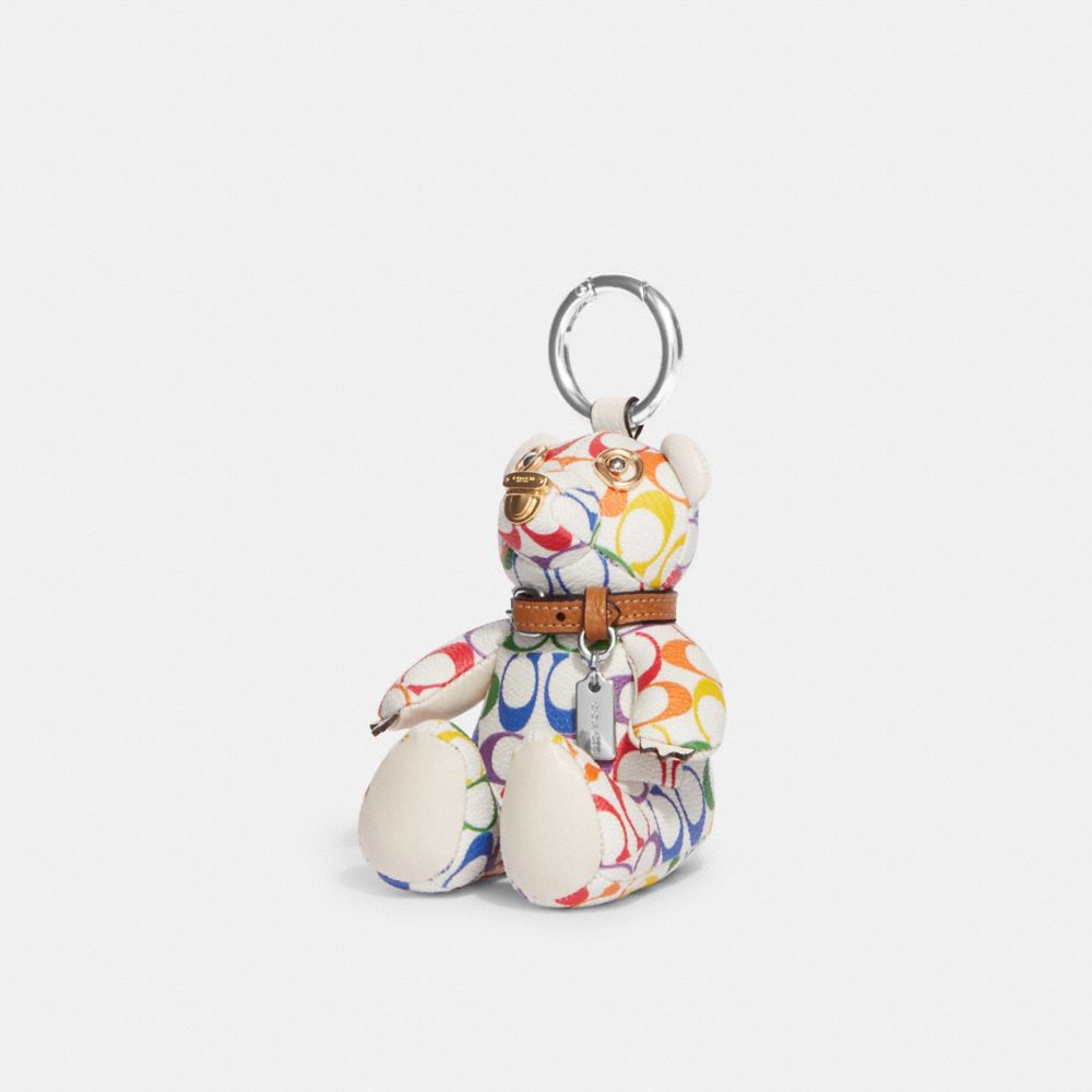 Coach Bear Bag Charm in Signature Canvas Msrp