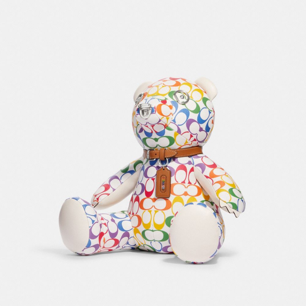 COACH® | Collectible Bear In Rainbow Signature Canvas