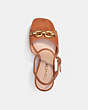 COACH®,NICOLETTE SANDAL,Suede,Burnished Amber,Inside View,Top View