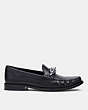 COACH®,JESS LOAFER,Leather,Black/Silver,Angle View