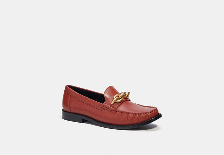 COACH®,JESS LOAFER,Leather,Rust,Front View