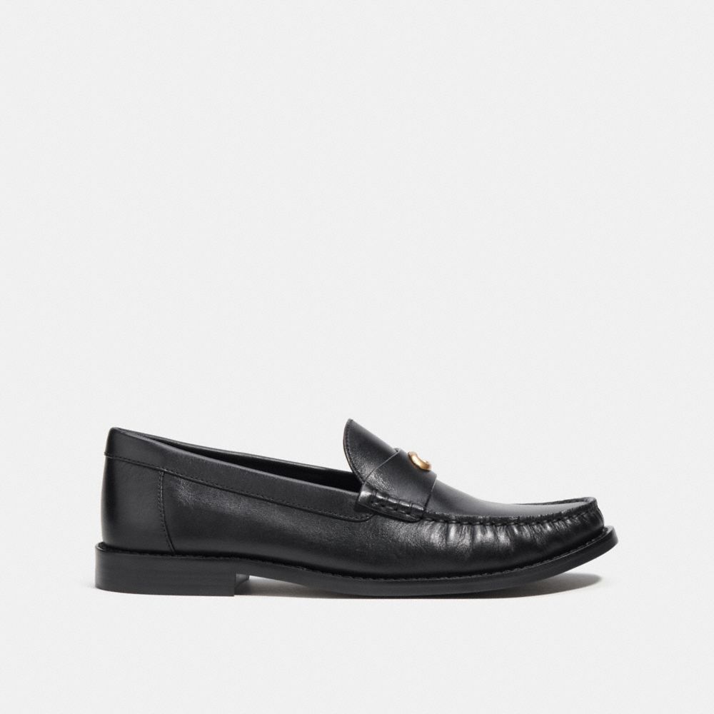 COACH®,JOLENE LOAFER,Leather,Black,Angle View