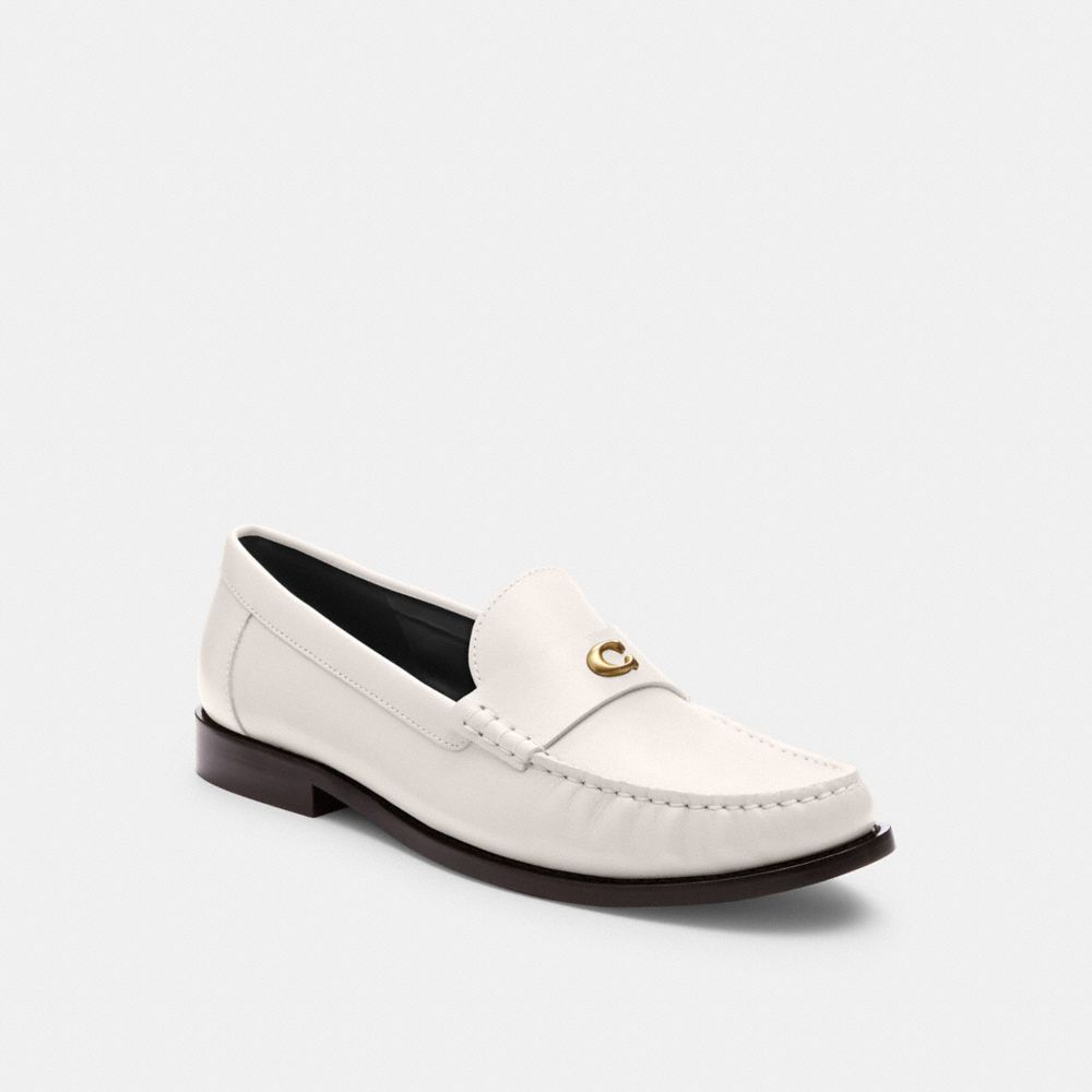 COACH®,JOLENE LOAFER,Leather,Chalk,Front View